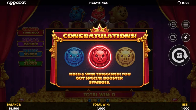 Piggy Kings - ক্রাউন স্ক্যাটার সহ বিনামূল্যে স্পিন