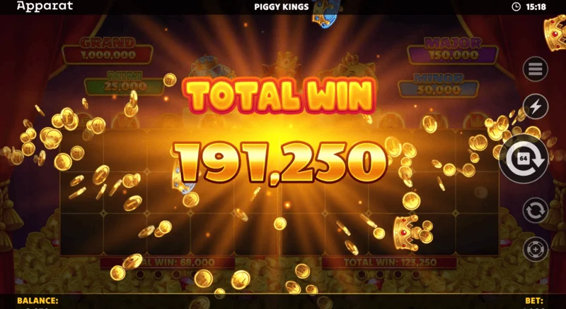 Piggy Kings - ফ্রি গেমসে বিজয়ী স্ক্রিন